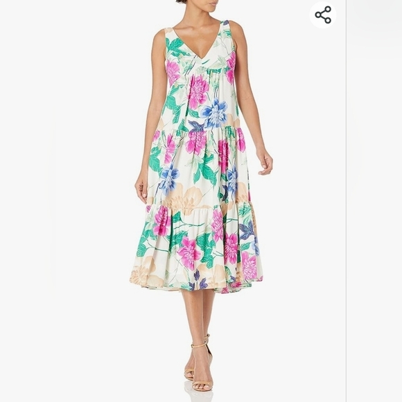 Taylor Dresses & Skirts - Taylor Dress Sleeveless Floral Print Midi Dress Sz 2
